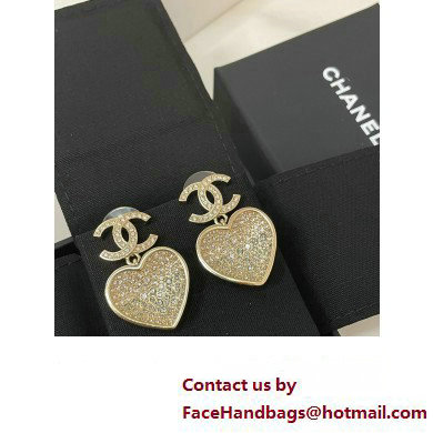 Chanel Chanel Pendant Earrings in Metal & Strass. Gold, Gray & Crystal ABA403 2023